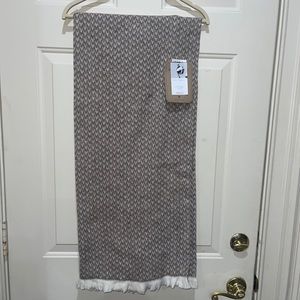 Antonio Salgado Throw Blanket BCI Cotton Blend Herringbone 50x67” Made Portugal